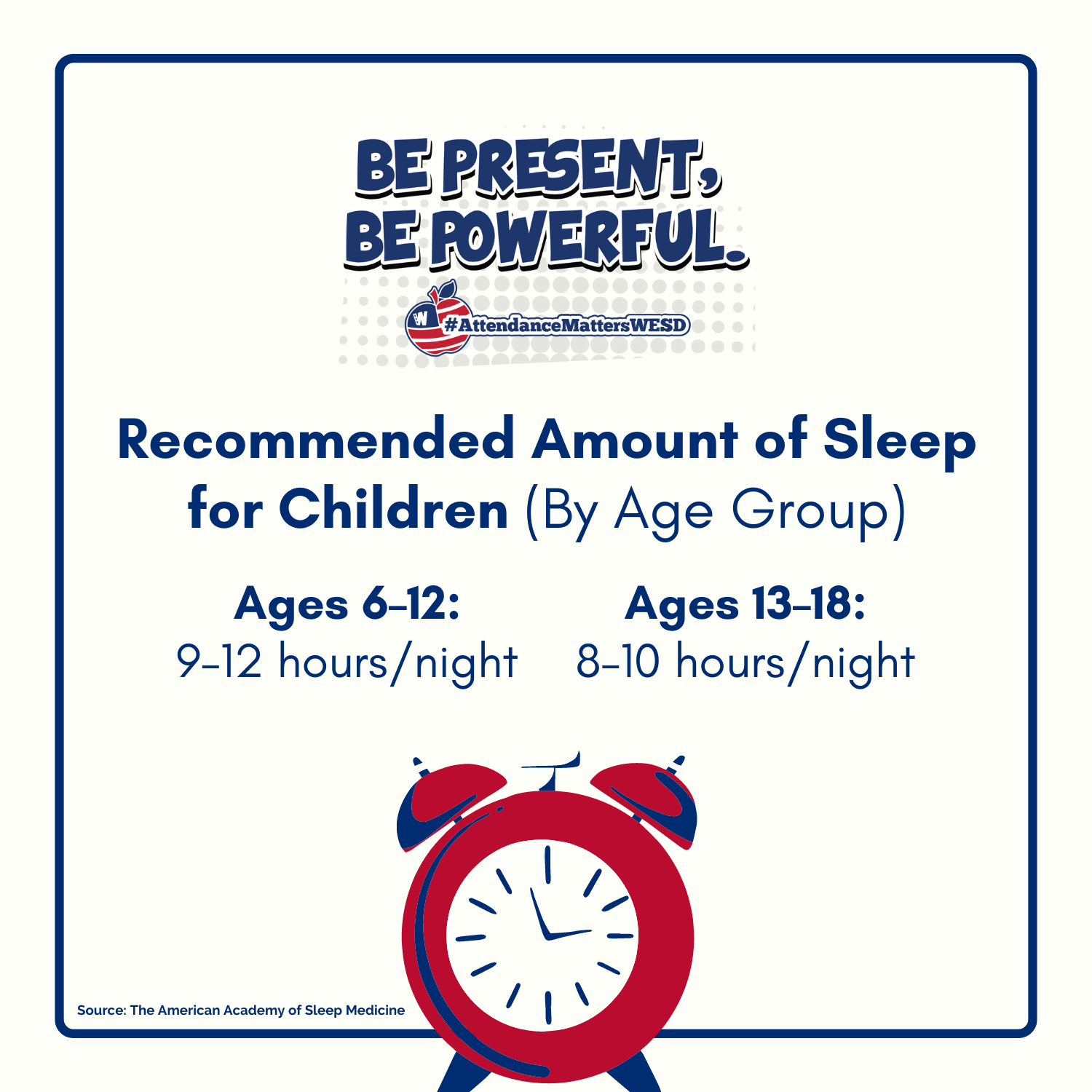 Hours of Sleep Be Present, Be Powerful graphic